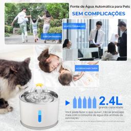 Newpet Bebedouro para gatos de 2,4 litros para cães e gatos com sensor de movimento infravermelho Alimentador de água Adaptador de iluminação LED - Image 6