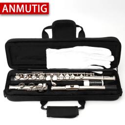 ANMUTIG-C Flauta chave, cuproníquel, prata niquelado, instrumento de concerto com E, fechar e abrir buracos, 16, 17 - Image 1