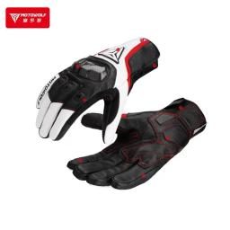 MOTOWOLF-Luvas De Motocicleta De Fibra De Carbono, Windproof, Prevenção De Quedas, Pele De Carneiro, Luva Touchable, 3Mcotton, Pelúcia, Ciclismo - Image 3
