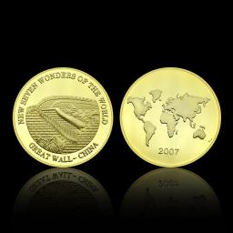 7 Maravilhas do Mundo Moedas Comemorativas, Pirâmide da Grande Muralha, Taj Mahal, Coliseu Romano, Presente do Festival, Coleção - Image 4