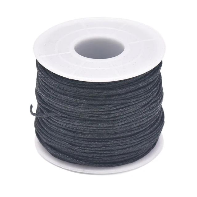 Cordão de Algodão Encerado 1mm 24m para Criação de Jóias, Pulseiras e Colares DIY