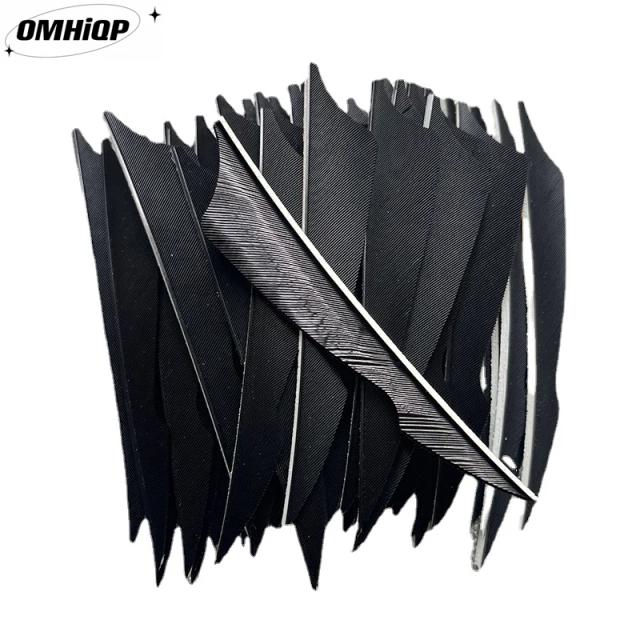 Kit de 100 Penas Pretas de 4 Polegadas para Fletching de Setas de Arco - Acessórios DIY para Arqueria