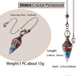 7 Cristais Chakra Pêndulo Pedras Naturais Reiki Cura Quartz Gems Resina Pingente para Adivinhação Yoga Meditação Jóias - Image 6
