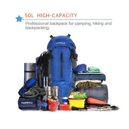 Lixada impermeável Desporto Mochila, Outdoor Escalada Mochila, Montanhismo Caminhadas Mochilas, Molle Camping Bag, 6 cores, 50L - Image 4