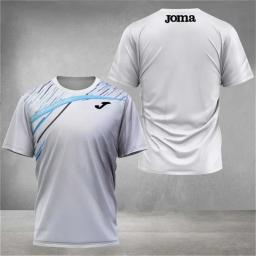 Camiseta esportiva estampada masculina e feminina, roupa de treino de tênis ao ar livre, respirável, secagem rápida, fitness, moda verão - Image 3