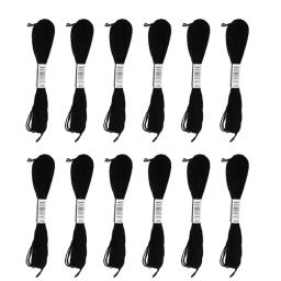 Linha Bordada Ponto Cruz, Artesanato Caseiro DIY, Acessórios De Costura, 12 Branco e 12 Fio Bordado Preto - Image 3