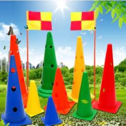 Barril de bandeira esportiva e de entretenimento, 30-52cm, obstáculo pequeno, ajustável, durável, cones de marca, futebol, agilidade, treinamento, esporte com furo - Image 3