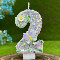 DIY Velas de Aniversário para Meninas, Decorações de Bolo Vela, Borboleta e Flores, Aniversário Infantil, Room Decor, 0-9 Dígitos - Image 6