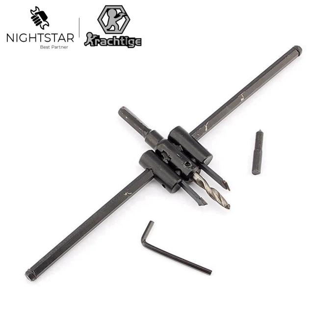 Cortador de Círculo Ajustável em Metal e Madeira, Kit de Brocas para DIY com Dimensões de 40 a 300mm