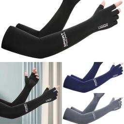Luvas de braço de proteção solar UV para homens e mulheres, seda gelada, respirável, absorção de umidade, esportes ao ar livre - Image 1