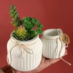 Round Stripe Silicone Flowerpot, DIY Cimento Concreto Gesso, Caixa De Armazenamento, Jarra De Vela, Molde De Fundição, UV Epóxi Resina Artesanato Moldes - Image 3
