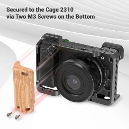 Smallrig handgrip de madeira para acessórios de câmera sony a6400 cage 2310, 3614 com aperto de mão de silicone e sapato frio-aps2318 - Image 4