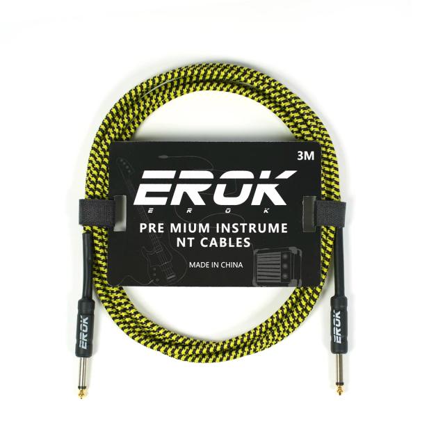 Cabo de Áudio Erok para Guitarra Antirruído - Opções de 3, 6 e 10m, Universal e Direto para Música