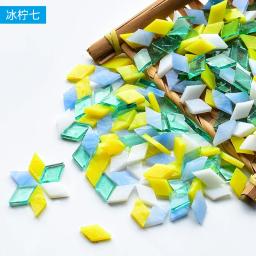 Mosaico de vidro manchado de mica, forma de diamante, mosaico fazendo telhas para a arte do enigma, lâmpada artesanal DIY, acessórios de mesa, 200g - Image 6