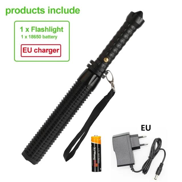 Autodefesa bat de beisebol flash lanterna auto-defesa maça tocha tático telescópico zoom profissional suprimentos de segurança luz