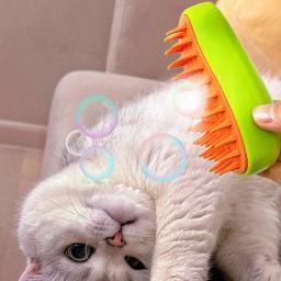 Escova elétrica do vapor para gatos, pente macio do silicone, removedor do cabelo, pente do animal de estimação, gatinho, acessórios, produtos de beleza, bebê, suprimentos - Image 1