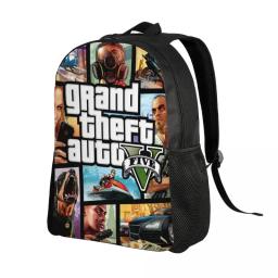 Mochila de Colagem Automática Impermeável para Homens e Mulheres, Saco de Escola Universitária, Saco de Aventura GTA, Mochila de Impressão - Image 2