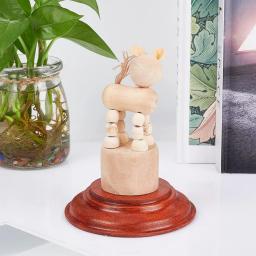 Base De Exibição De Madeira Redonda, Pedestal De Madeira Para Modelo De Brinquedo De Figura, Laranja e Vermelho, 3.8x0.8 in, 1PC - Image 5