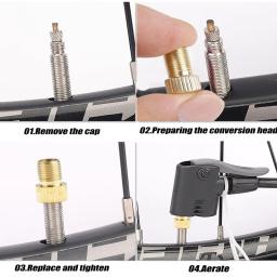 Adaptador de bomba de válvula de bicicleta, 8-2 peças, conversor de válvula de bicicleta presta para schrader, bico de conversão, adaptador de inflação, acessórios de bicicleta - Image 2