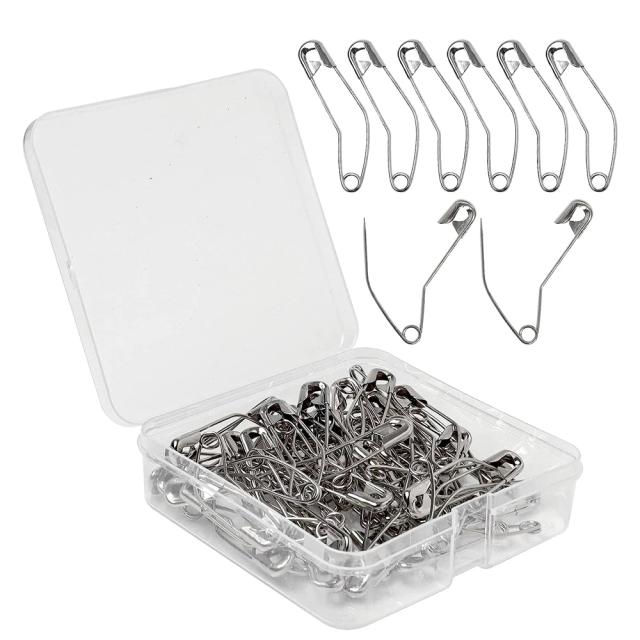 Pinos de Segurança Curvos Niquelados para Costura e Quilting - 50mm