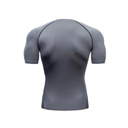 Camisas de compressão atlética masculina, secagem rápida, protetor de pele respirável, tops apertados, verão - Image 6