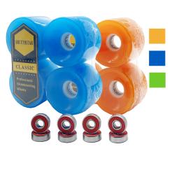 4 rodas de skate iluminadas com ABEC 11 rolamentos Longboard Wheels LED Flash à noite 70mm 65mm 78A cor laranja azul - Image 2