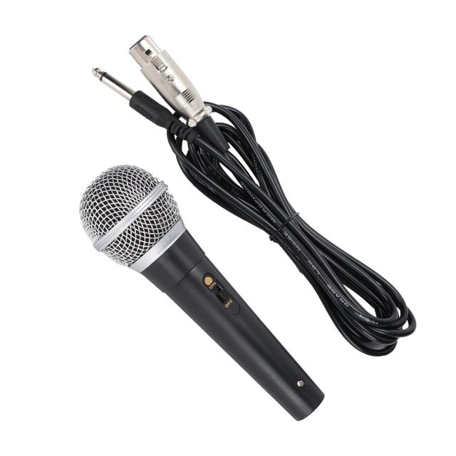 Microfone Dinâmico com Cabo XLR e Conexão 1/4" para Palco, Karaoke e Gravações Portáteis