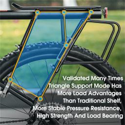 50-100kg porta-bagagens de bicicleta rack de alumínio carga rack traseiro prateleira ciclismo selim saco titular suporte mtb instalar ferramentas - Image 2