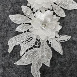 3D tridimensional flor bordado, decoração do laço, strass pérola, vestuário Applique artesanato, costura de tecido, acessórios DIY - Image 4