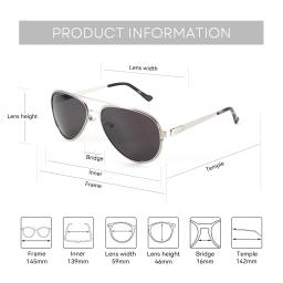 Zenottic xl tamanho alta acolchoado metal piloto polarizado prescrição óculos de sol para homens moda uv400 miopia óculos de sol ópticos - Image 3