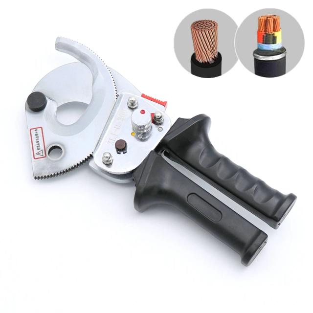 Cortador de Cabo Catraca Resistente com Capacidade para Cortar até 300mm² - Ferramenta de Mão Ideal para Corte de Fios