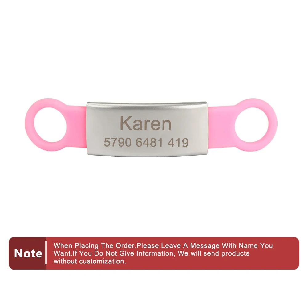 Personalizado Silicone Gravado Dog Collar, Pet ID Acessórios, Personalizado Dog Nameplate, Nome Do Telefone Gravado, Cachorro e Cat Suprimentos - Image 1