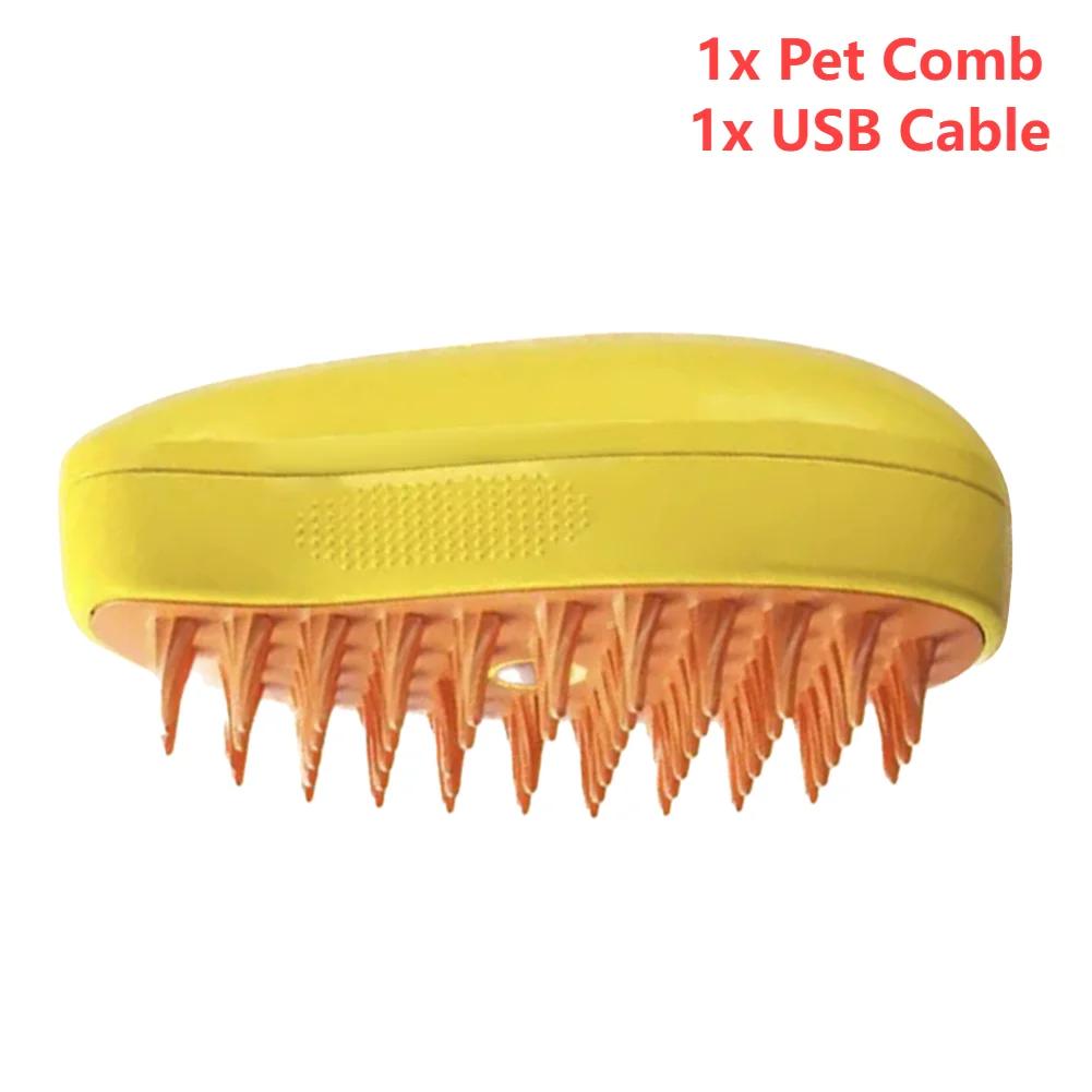 Auto limpeza escova vaporosa para gato e cão, 3 em 1 escova de vapor, massagem, removedor de cabelo, pente, Pet Grooming, escova de beleza - Image 1