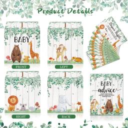 Caixa de cartão para animais do safari, 52pcs, baby shower e gênero revelar festa, porta-fraldas, bilhete, para o chá de bebê - Image 2