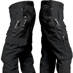 Calça tática militar de carga masculina, calça casual solta, multi bolsos, resistente ao desgaste, para treinamento ao ar livre, caminhada - Image 2
