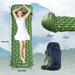 Colchão inflável com travesseiros, almofada de dormir ao ar livre, esteira de viagem, cama dobrável, almofada de ar ultraleve, caminhadas, trekking, camping - Image 2