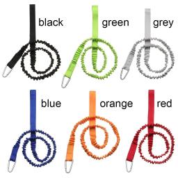 Trela de caiaque elástica ajustável Canoa Paddle Leash Vara de pesca Corda de segurança Mosquetão Ferramentas de barcos a remo Acessórios, Corda de segurança - Image 4