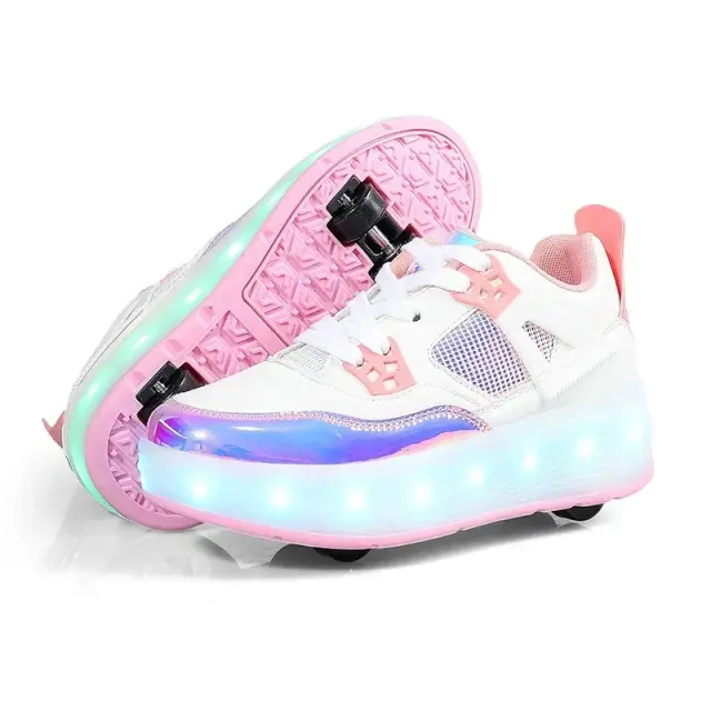 Heelloo Patins com Rodas LED Iluminadas 4 Rodas