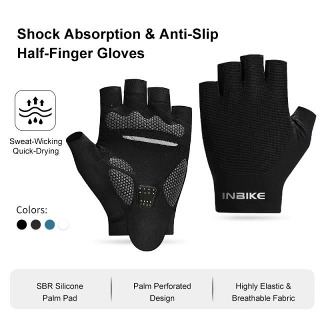 INBIKE Luvas de Ciclismo Meio Dedo Verão 2025 Unisex