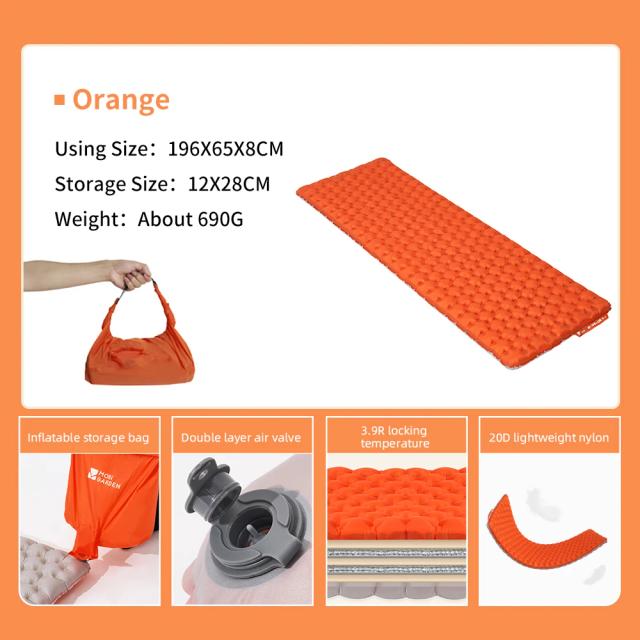 Esteira de Acampamento Portátil com Tapete de Ar Ultra Leve e Espessura Confortável - Ideal para Mochila e Aventura com Valor Incrível de 3.9"