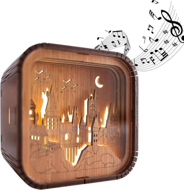 Caixa de Música Iluminada Artesanal: Presente Vintage Brilhante para Bebês em Ambiente Mágico