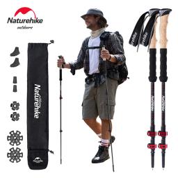 Naturehike bastao de caminhada bastão retrátil bastao retratil bastao trekking bastão de caminhada ultralight bastao de caminhada fibra de carbono bastão caminhada bengalas hiking escalada 2pcs trekking stick - Image 1