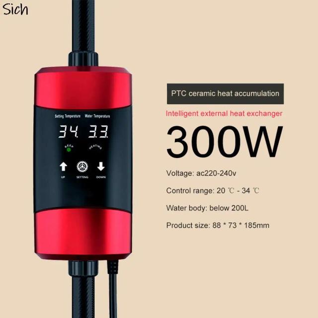 Calefator Externo com Termostato Automático para Aquário - 300-1200W, 110V/220V, Ideal para Tanques de Peixes