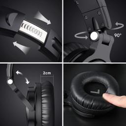 fone de ouvido sem fio bluetooth Oneodio Pro-C Fones de Ouvido Sem Fio: 110 horas de tempo de reprodução, Bluetooth 5.2, design dobrável e ajuste confortável, fones de ouvido estéreo com graves profundos e microfone - Image 6
