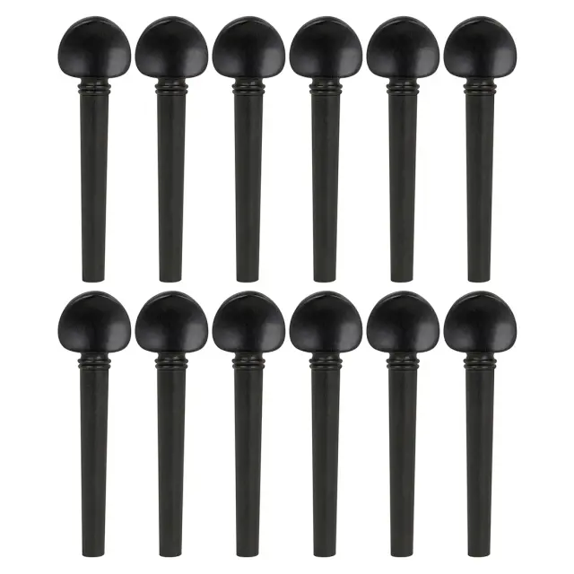 Conjunto de 12 Peças de Bobina Olho de Peixe em Ébano com Cordas Ajustáveis para Instrumentos Musicais