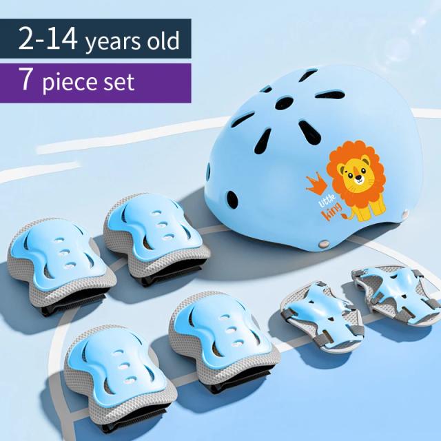 Equipamento de Proteção Infantil Completo: Capacete, Protetores de Joelho, Cotovelo e Mão para Meninos e Meninas de 2 a 14 Anos
