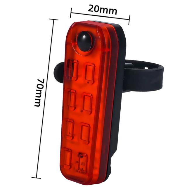 Luz Traseira Recarregável para Bicicleta com LEDs Vermelhos e Azuis, Sinalização Policial e Tocha de Segurança para MTB