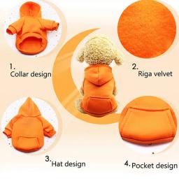 Camisola com capuz com bolsos de duas pernas para pet, camisola para cachorro e gato, roupas para outono e inverno, Pet Shop - Image 4
