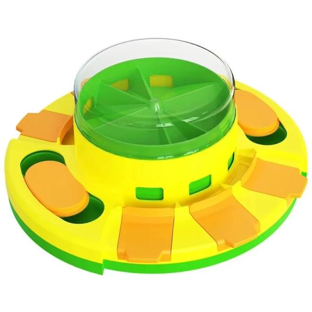 Brinquedo Interativo de Enigma para Cães e Gatos - Alimentador Lento com Jogo de Treinamento e Bacia Antiderrapante