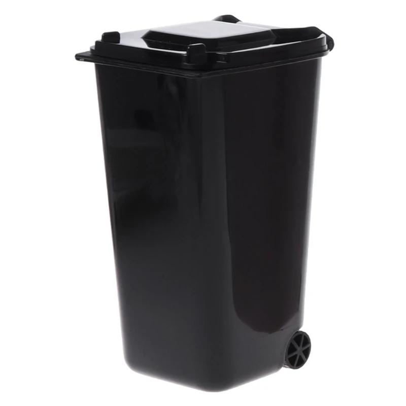 Mini Wheelie Lixeira Suporte para caneta Caixa armazenamento Organizador Balde lixo - Image 1